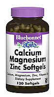 Кальцій Магній + Цинк, Bluebonnet Nutrition, 120 желатинових капсул