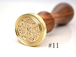 Буква А — Друк для сургуча, з дерев'яною ручкою