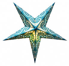 Ліхтар картонний "Зірка" Turquoise Mouri Zari 5 променів
