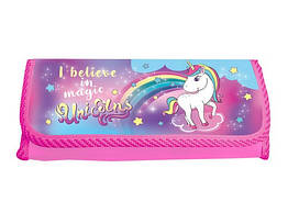 Пенал шкільний для дівчинки Kidis Unicorn 1 відділення малиновий арт.13670(K3)