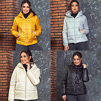 Женская куртка демисезонная ткань плащевка синтепон 150 с капюшоном размеры 48-50,52-54,56-58,60-62