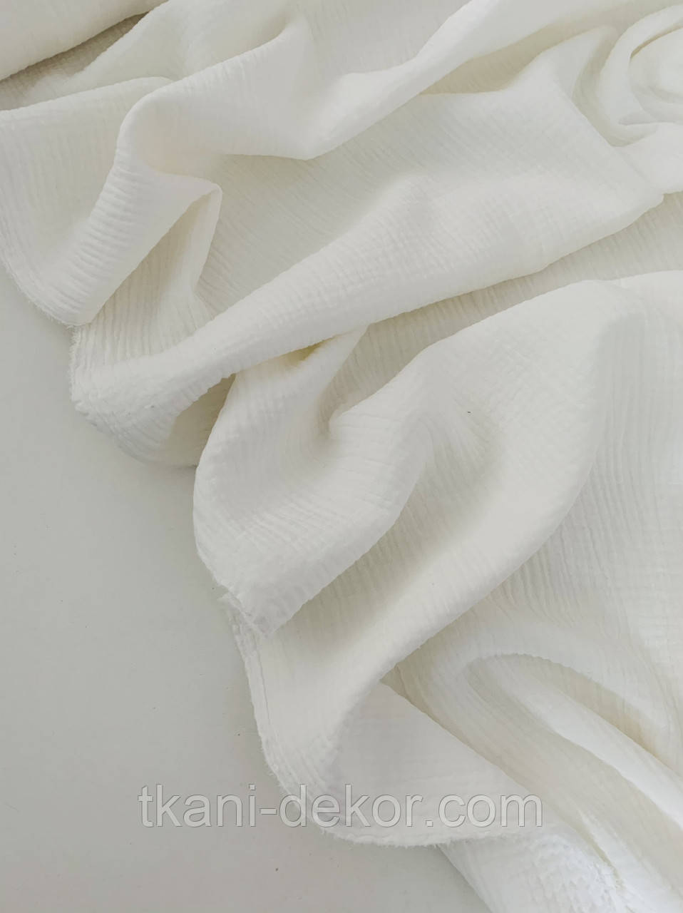 Муслін (хлопкова тканина) жатик молочний однотон (0,85*1,35 м), фото 1