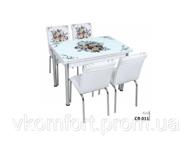 Комплект кухонный стол и стулья 4 шт 70х110 СВ 011 СК, Лидер - фото 1 - id-p1381917269