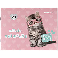 Тетрадь для нот Kite Studio Pets SP21-405