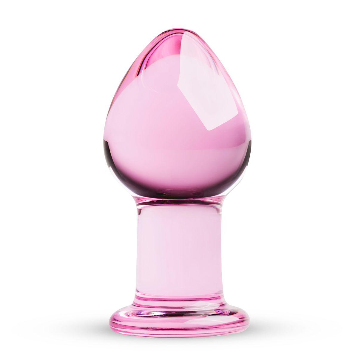 Рожева анальна пробка з скла Gildo Pink Glass Buttplug No. 27