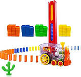Дитяча іграшка паровозик з доміно Intelligence Domino | Поїзд-доміно Happy Truck sciries COLORS 100 деталей, фото 3