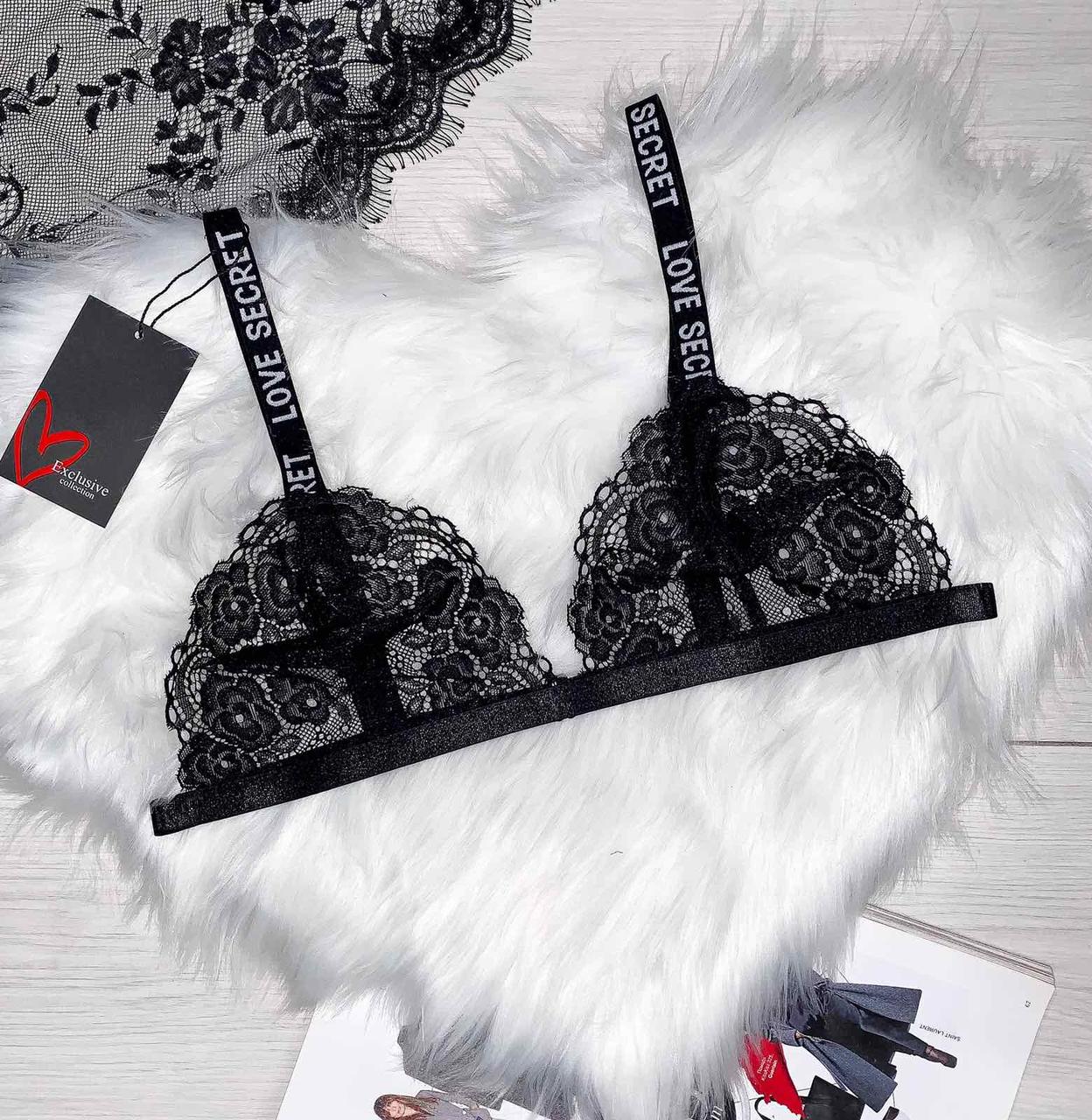 Бюстгальтер жіночий мереживний 510-чорний, бралет.