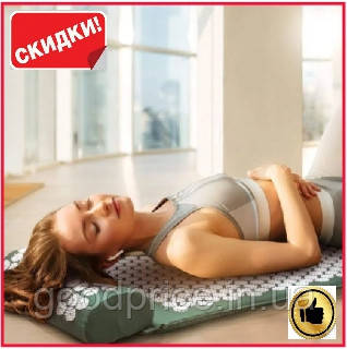 Ортопедичний масажний килимок Acupressure mat з подушкою