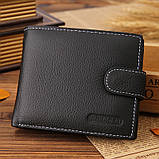 Чоловічий гаманець з натуральної шкіри. Шкіряний гаманець чоловічий портмоне зі шкіри Чорний, фото 6
