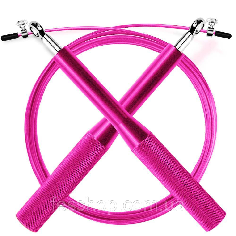 Швидкісна скакалка AOLIKES Pink для кроссфита з підшипниками