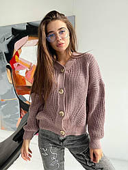 Стильна в'язана кофта джемпер на ґудзиках