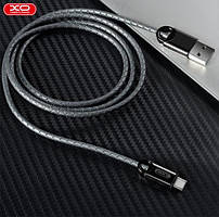 XO Lightning кабель зарядки і синхронізації XO NB42 Dermatoglyph Zinc Alloy для iPhone, iPad iPod сірий космос (1000 мм)