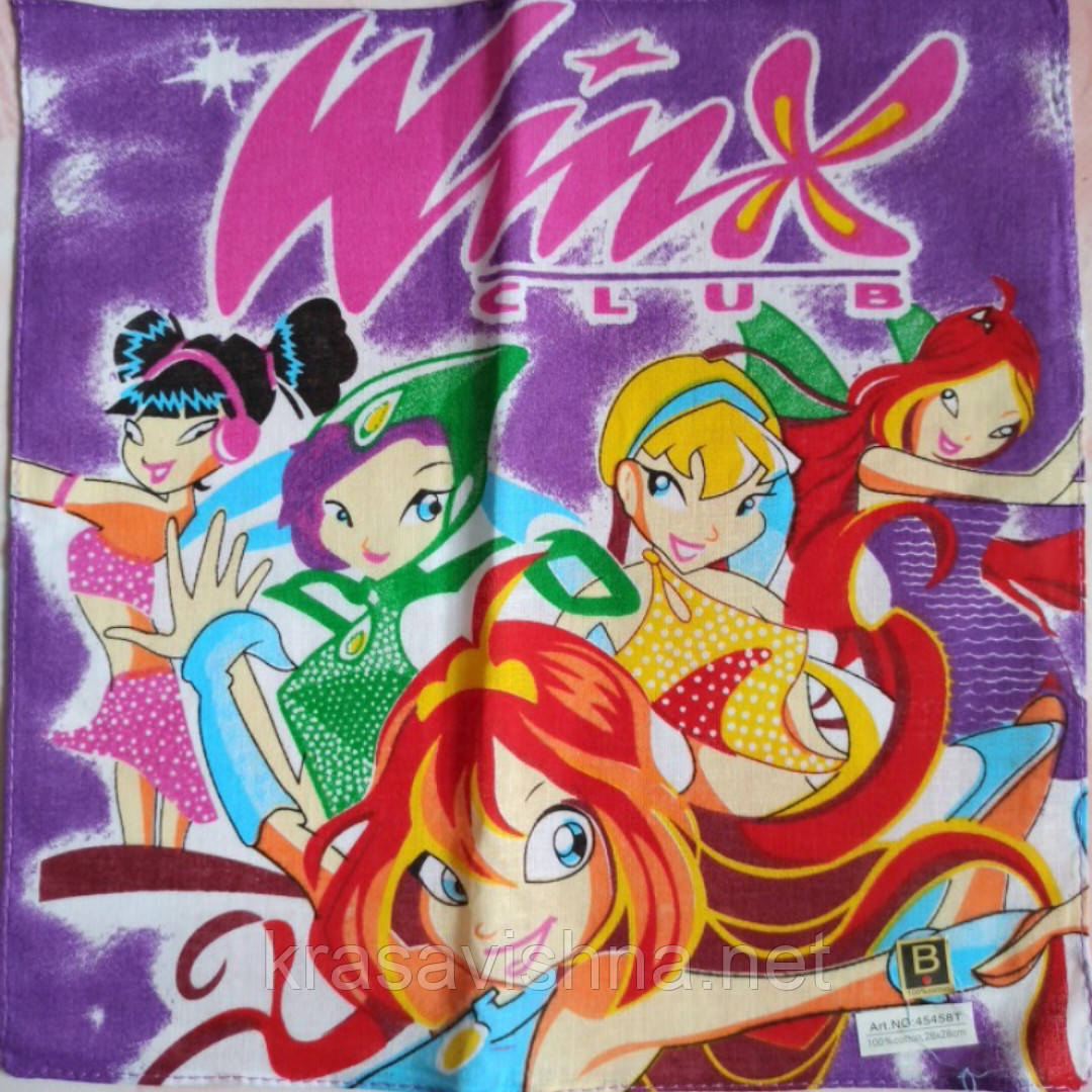 Хустки носові дитячі бавовняні "Winx" 3