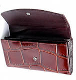 Гарний жіночий гаманець cossroll. Коричневий гаманець. Жіноче портмоне клатч.  К11, фото 6