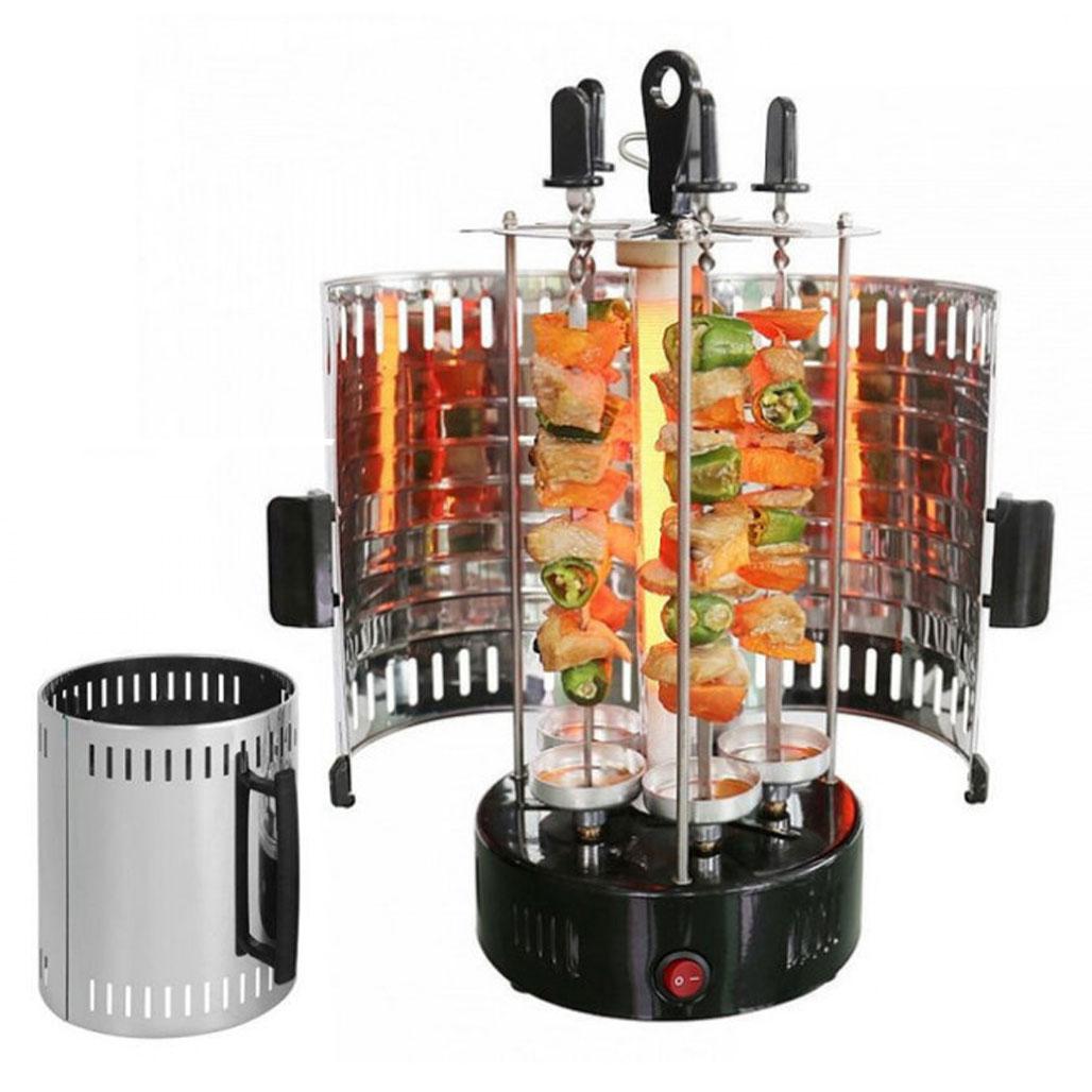 Электрошашлычница Domotec BBQ 1000 Вт на 6 шампурів (нержавійка) / Электромангал, фото 1