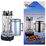 Электрошашлычница Domotec BBQ 1000 Вт на 6 шампурів (нержавійка) / Электромангал, фото 7