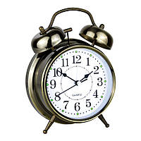 Часы настольные с будильником Моен Классик Тихий ход 16х11,5х5,5 см Бронзовый (16283)