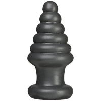 Анальна пробка ялинка вінілова ребриста для фістингу Doc Johnson American Bombshell-Destroyer-Gun Metal L 19,6 см D 10,67 см Кайф