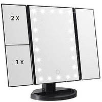 Зеркало Superstar Magnifying Mirror для макияжа с LED-подсветкой Черный