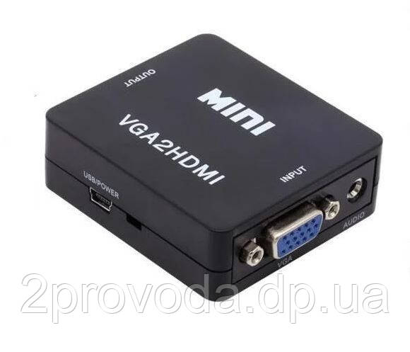 Конвертер адаптер VGA HDMI живлення та аудіо VGA2HDMI
