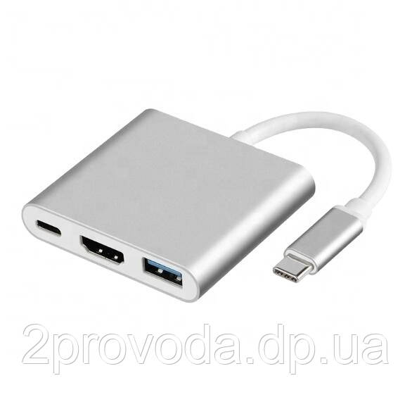Кабель перехідник USB Type-C to HDMI Adapter для Apple MacBook сріблястий