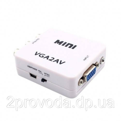 Конвертер адаптер VGA на RCA AV тюльпани VGA2AV