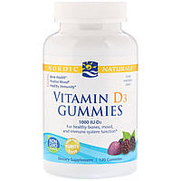 Вітамін D3, 1000 МО, Смак Ягід, Nordic Naturals, Vitamin D3, 120 жувальних ведмедиків