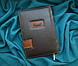 Щоденник А5 формату в шкіряній обкладинці c художнім об'ємним тисненням ручної роботи "Хижий звір", фото 7