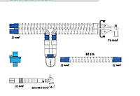 Дыхательный контур педиатрический с влагосборником, угловым соединителем luer и фильтром
