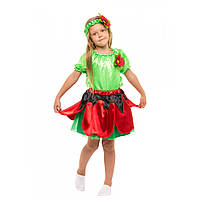 Карнавальный костюм МАК, МАКОВКА для девочки 4,5,6,7,8,9 лет, детский маскарадный костюм МАК ЦВЕТОК