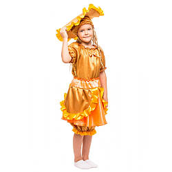 Карнавальний костюм ГРИБ ЛИСИЧКА для дівчинки 4,5,6,7,8,9 років, дитячий маскарадний костюм ГРИБОЧОК лисичка