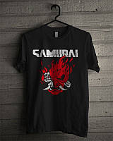 Футболка чорна Cyberpunk Samurai
