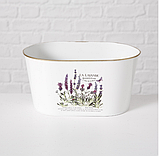 Набір 3х квіткових горщиків з металу в білому кольорі h9-13см, фото 3