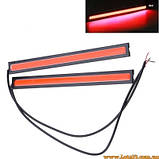 2шт Денні ходові вогні гнучкі червоні 14 см DRL COB LED ДХО, фото 5