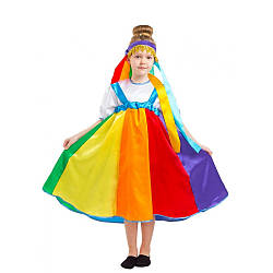 Карнавальный костюм РАДУГА, ЛЕТО для девочки 4,5,6,7,8,9 лет детский новогодний костюм РАДУГИ маскарадный