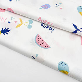 Сатин "Фрукти з морозивом різнокольорові" 160см