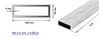 Труба алюминиевая 200х50х4 мм прямоугольный профиль 6060 Т6 (АД31Т), экструзия