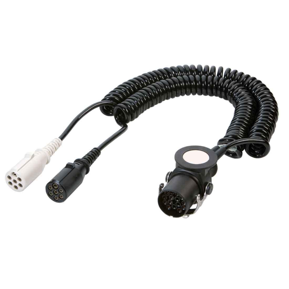 Спіральний кабель причепа зі штекерами 15 PIN ADR 7 PIN N/S ERICH JAEGER (ISO 1185 ISO 3731 ISO 12098) Ø40, фото 1