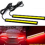 2шт Денні ходові вогні гнучкі червоні 14 см DRL COB LED ДХО, фото 2