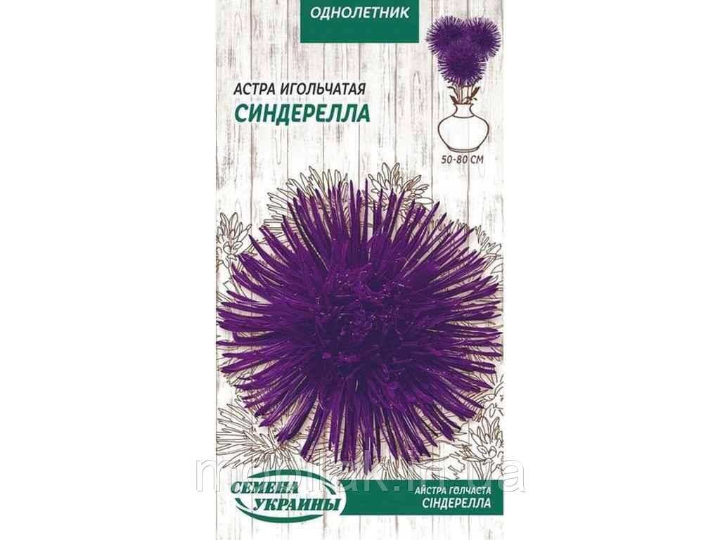 Астра голчаста Сіндерелла (фіолетовий) ОД 0,25 г (10 пачок) ТМ НАСІННЯ УКРАЇНИ