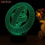 3D світильник," Три кільця", Подарунок коханому чоловікові на день народження, подарунок чоловікові, фото 4