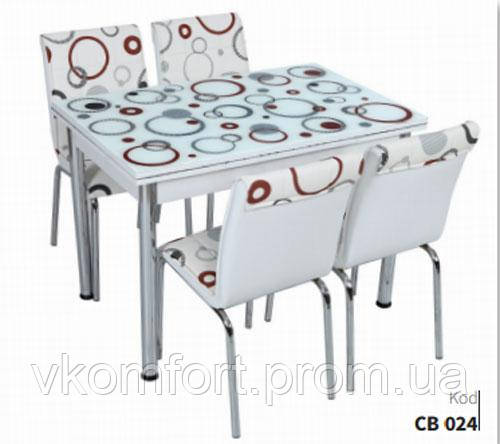 Комплект кухонный стол и стулья 4 шт 70х110 СВ 024 СК, Лидер - фото 1 - id-p1382053340