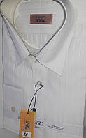Рубашка мужская LViktor vd-0029 бежевая в полоску классическая с длинным рукавом 41
