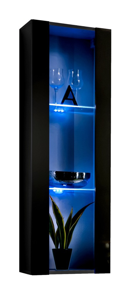 Вітрина навісна Typ 21 FLY ASM MEBLE чорний/чорний глянець, фото 1