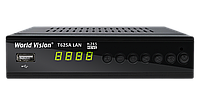 World Vision T625A LAN H.265 Т2 Тюнер з пультом, щозаймається, і Ethernet входом 100 мб.