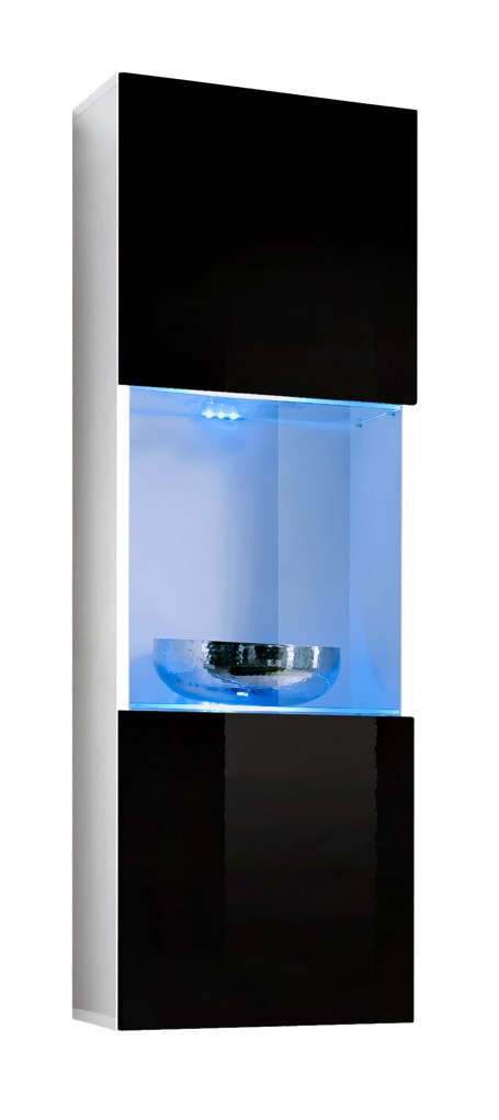 Вітрина навісна Typ 22 FLY ASM MEBLE білий/чорний глянець, фото 1