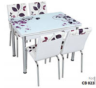 Комплект кухонный стол и стулья 4 шт 70х110 СВ 023 СК, Лидер