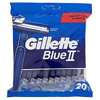 GILLETTE Blue II Джілет Блу 2 леза 20шт. одноразові станки для гоління