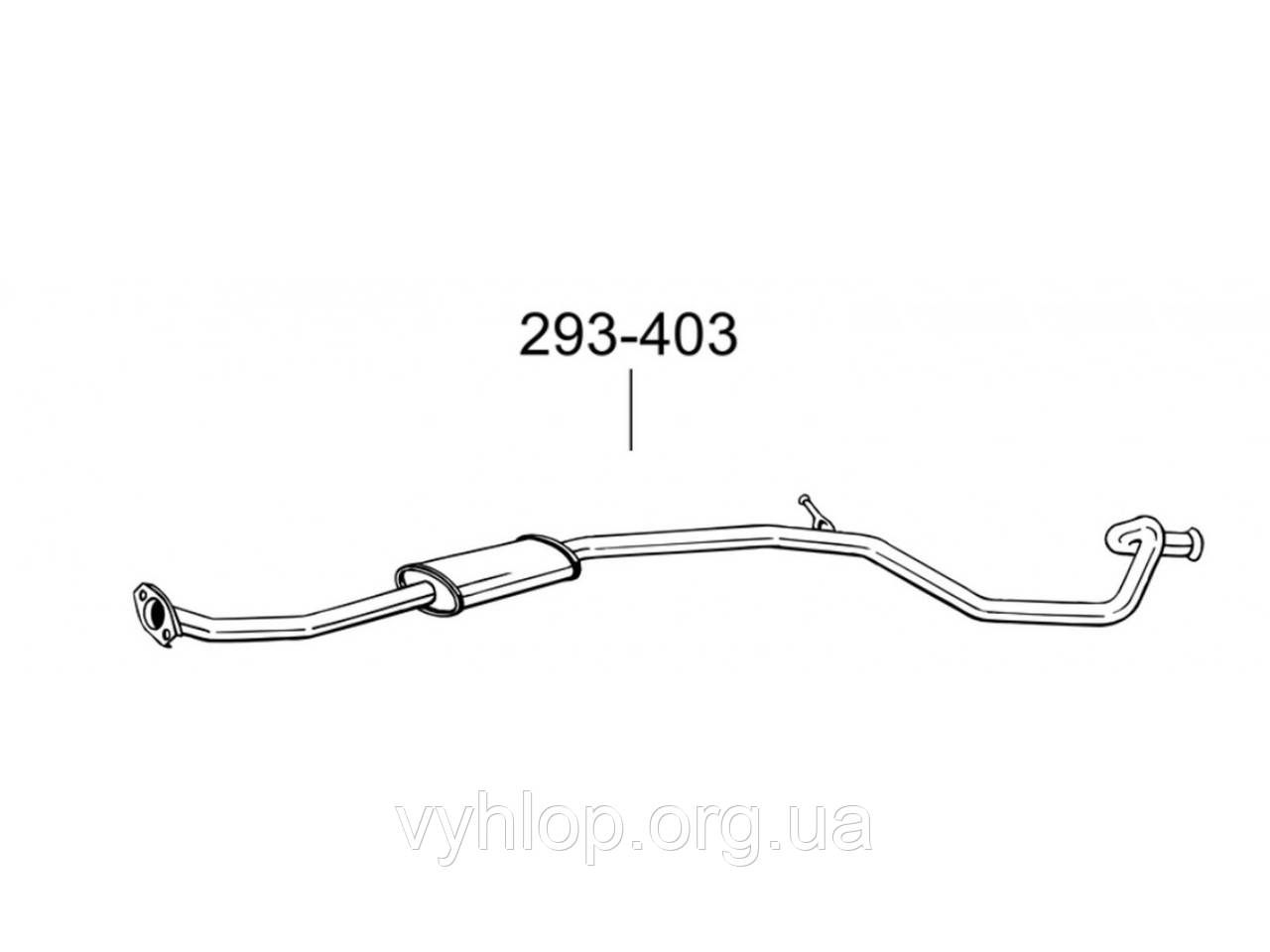 Глушитель передний Пежо 206 (Peugeot 206) 1.1i; 1.4i; 1.6i -16V combi 01- (293-403) Bosal 19.211