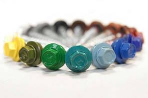 Покрівельні саморізи по металу і дереву пофарбовані в палітру RAL